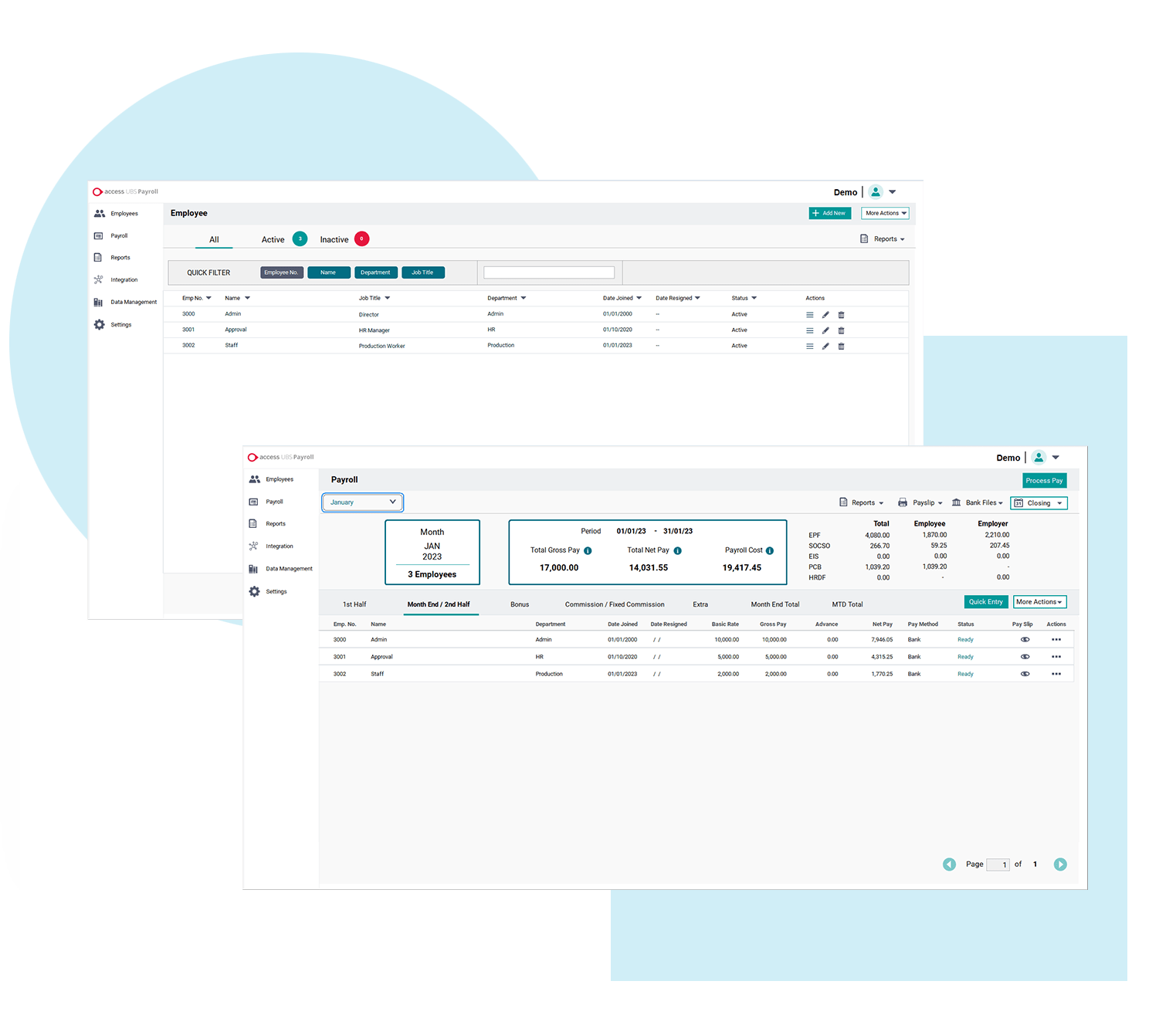 e-payslip ubs payroll integration