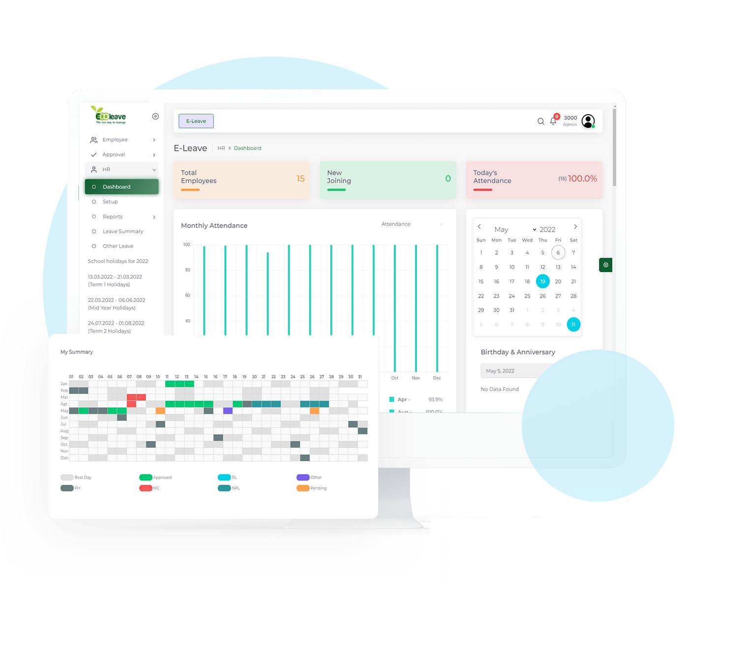 leave management software calendar view